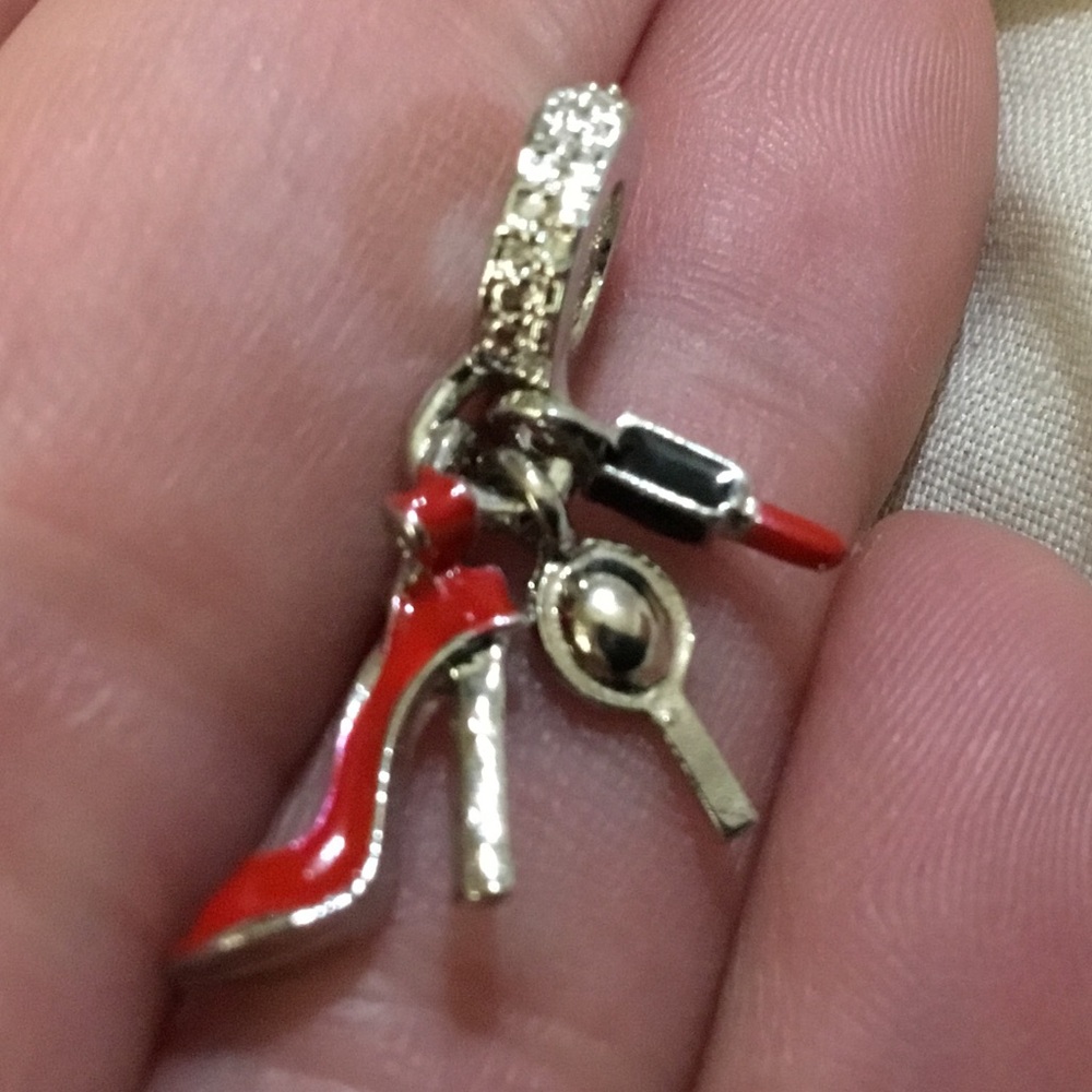 🔥$5 Bundled🔥 Heels Lipstick Mirror Charm Pandora Style